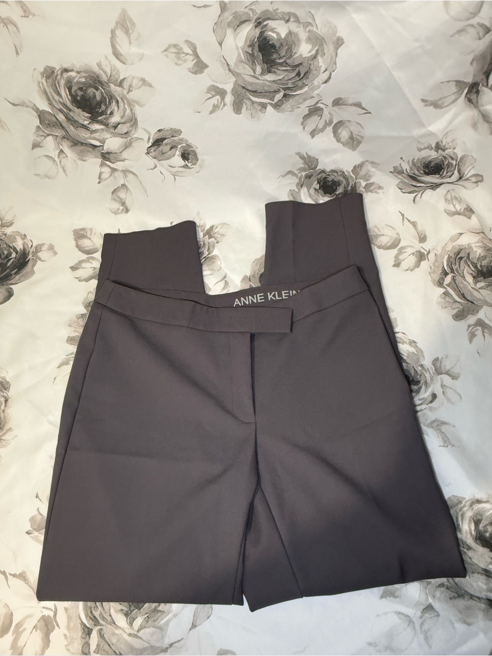 Anne Klein Charcoal Straight-Leg Ponte Trousers